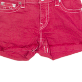 TRUE RELIGION Jennie Curvy Womens Denim Shorts Red S W26