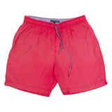TOMMY HILFIGER Mens Swimming Shorts Red Relaxed 2XL W34