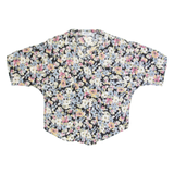 MARIQUITA Womens Printed Blouse Black V-Neck Floral L