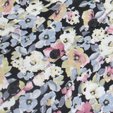 MARIQUITA Womens Printed Blouse Black V-Neck Floral L