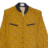 Womens Printed Blouse Gold Long Sleeve Paisley S