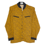 Womens Printed Blouse Gold Long Sleeve Paisley S
