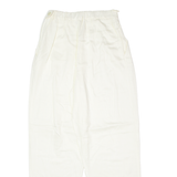 Pleated Womens Trousers Cream Slim Wide-Leg 90s Viscose W24 L25