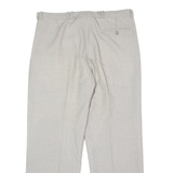 Pleated Mens Trousers Grey Regular Straight W34 L28