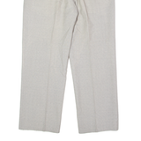 Pleated Mens Trousers Grey Regular Straight W34 L28