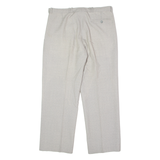 Pleated Mens Trousers Grey Regular Straight W34 L28