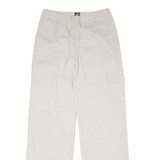 DOCKERS Cargo Khakis Womens Twill Trousers Grey Regular Wide-Leg W30 L32