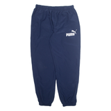 PUMA Mens Track Pants Blue Tapered XL W32 L31