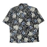 Op Floral Hawaiian Shirt - Large Black Cotton