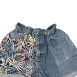 LEVI'S Cut Off 527 Womens Denim Shorts Blue Floral S W25