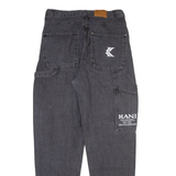 KARL KANI Carpenter Womens Jeans Grey Relaxed Tapered Stone Wash W32 L33
