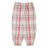 POLO RALPH LAUREN Check Womens Trousers Purple Loose Tapered W32 L25