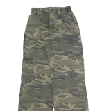 SUBDUED Camo Cargo Womens Trousers Green Relaxed Wide-Leg W24 L34