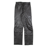 MODE DAME Womens Leather Trousers Black Slim Straight 90s W26 L29