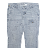 RAINBOW Mens Jeans Grey Loose Straight Stone Wash W38 L30