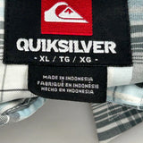 Quiksilver Checked Short Sleeve Shirt - XL White Cotton