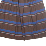 ERMANE Womens A-Line Skirt Brown Midi Wool Check M