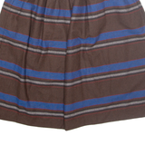 ERMANE Womens A-Line Skirt Brown Midi Wool Check M