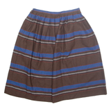 ERMANE Womens A-Line Skirt Brown Midi Wool Check M
