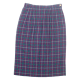 HABERDASHERY Womens Pencil Skirt Red Midi Wool Check M