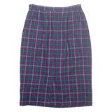 HABERDASHERY Womens Pencil Skirt Red Midi Wool Check M