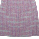KORET Womens A-Line Skirt Purple Midi Wool Check M