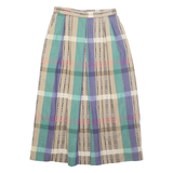 Womens A-Line Skirt Brown Midi Wool Check S