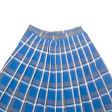 DENNIS Womens Pleated Skirt Blue Midi Check S