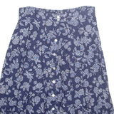 Womens A-Line Skirt Blue Midi Floral L