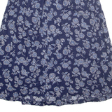 Womens A-Line Skirt Blue Midi Floral L