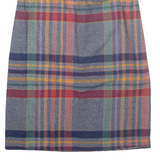 Womens Straight Skirt Grey Midi Wool Check XXS