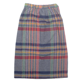 Womens Straight Skirt Grey Midi Wool Check XXS