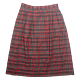 LADY HALRIN Womens A-Line Skirt Red Midi Wool Check M