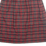 LADY HALRIN Womens A-Line Skirt Red Midi Wool Check M