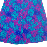 SUSAN BURROWES Buttoned Womens A-Line Skirt Blue Long Crazy Pattern L