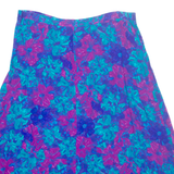 SUSAN BURROWES Buttoned Womens A-Line Skirt Blue Long Crazy Pattern L