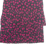 Womens Pleated Skirt Pink Midi Floral M