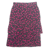 Womens Pleated Skirt Pink Midi Floral M