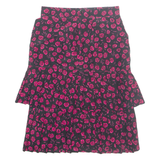 Womens Pleated Skirt Pink Midi Floral M