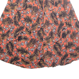 Womens A-Line Skirt Orange Midi Floral M