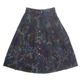 REHLI Womens A-Line Skirt Grey Midi Floral M