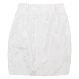 LAMELA Womens Straight Skirt Grey Knee Length Floral XXS