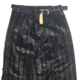 Belted Womens Straight Skirt Gold Midi Striped S
