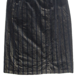 Belted Womens Straight Skirt Gold Midi Striped M