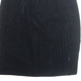 Womens Straight Skirt Blue Knee Length Velvet XS