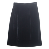 Womens A-Line Skirt Black Knee Length Velvet XS