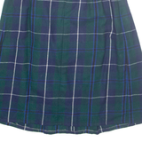 Womens A-Line Skirt Green Midi Check XS