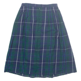Womens A-Line Skirt Green Midi Check XS