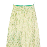 Womens A-Line Skirt Gold Long Floral M