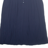 CANDA Belted Womens A-Line Skirt Blue Long Viscose L